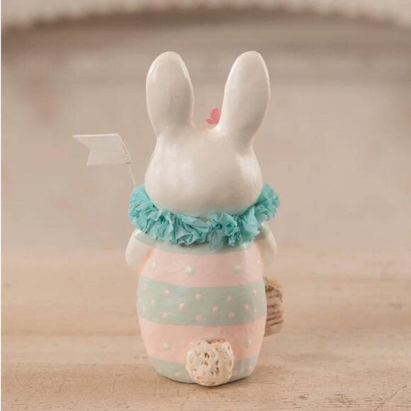 Bethany Lowe Jelly Bean Time Pastel Easter Bunny Figure New Pink Blue Striped - Picture 2 of 2